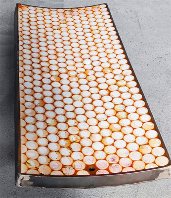 Polyurethane Backing Ceramic Wear Liner ทนต่อแรงกระแทก